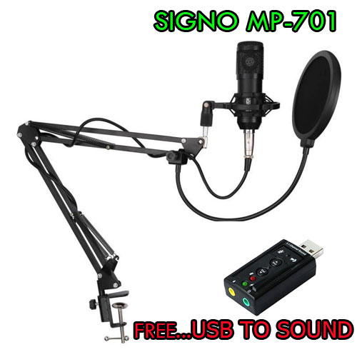 MP-701 SIGNO MIC CONDENSER ไมค์คอนเดนท์เซอร์ ฟรี USB TO SOUND 7.1 MI-SI-ST-MP701W
