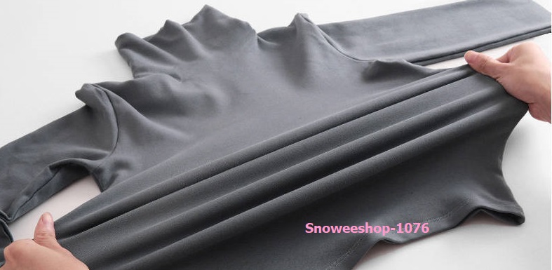 เสื้อคอเต่าแขนยาวสไตส์เกาหลีผ้าฮีทเทคใส่สบายยืดได้ กันหนาว กันลม ได้ดี