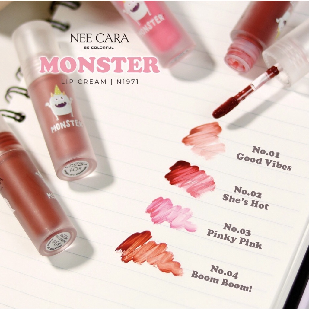 NEE CARA Monster Lip Cream N1971 นีคาร่า มอสเตอร์ ลิป ครีม 3.8กรัม