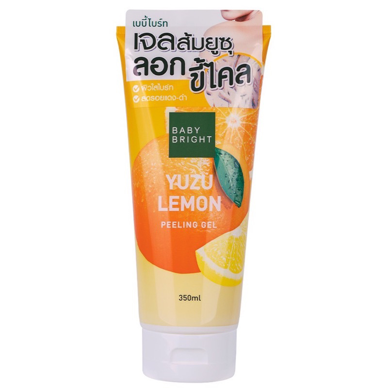 Baby Bright เจลขัดขี้ไคล 350 ml สูตร ส้มยูสุ เลมอน , แอปเปิ้ล น้ำผึ้ง เบบี้ไบร์ท Yuzu Lemon , Apple Honey Peeling Gel