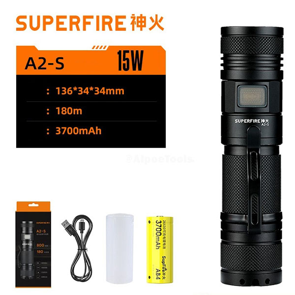 ไฟฉายแรงสูง Superfire / Supfire รุ่น A2-S