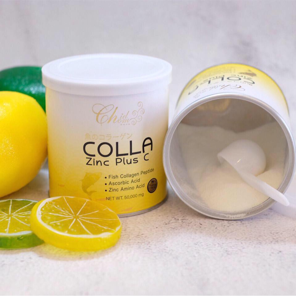 Chid chom Colla Zinc Plus C คอลล่า ซิ๊งค์พลัสซี คอลลาเจน 50,000 มิลลิกรัม ..