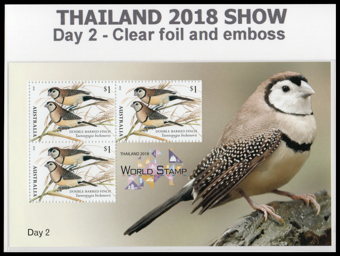 ชีทงานแสดงแสตมป์โลก 2561 ออสเตรเลียรูปนก (ครบชุด)