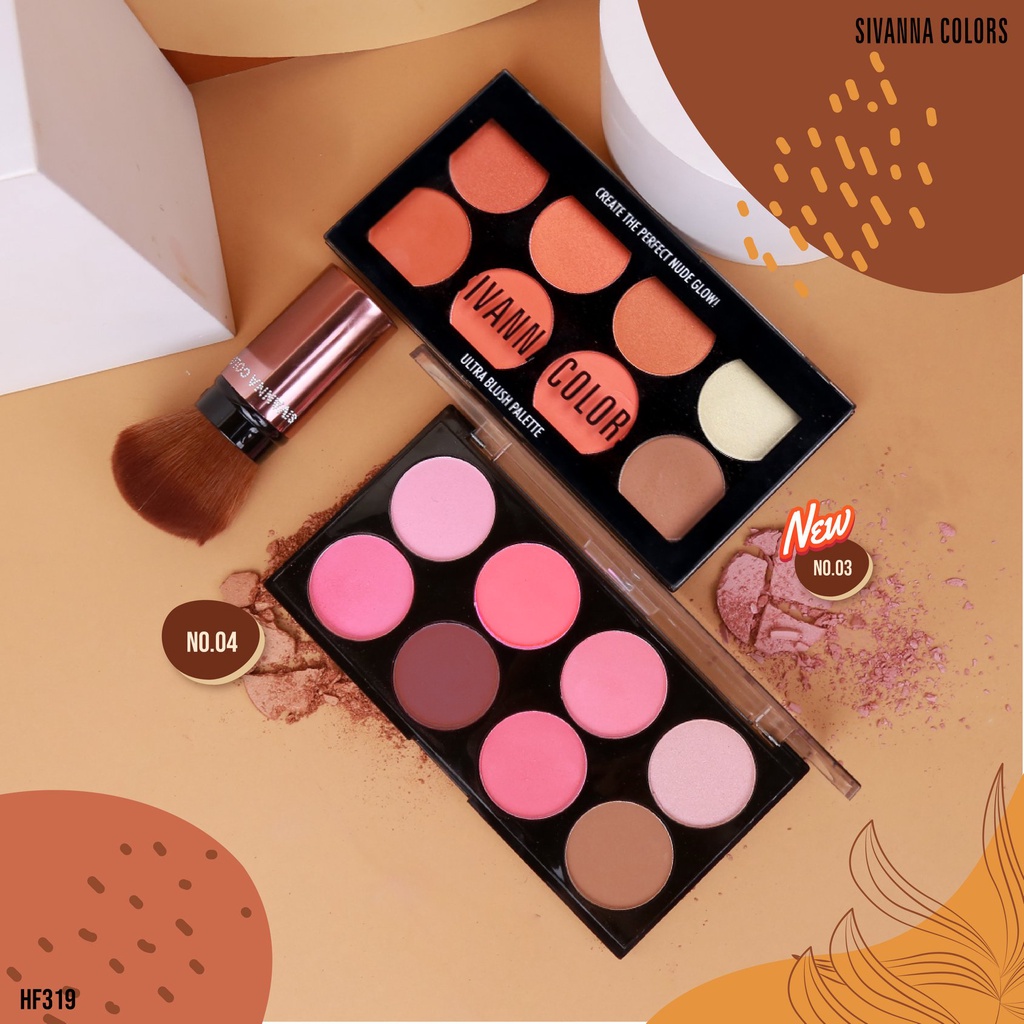 Sivanna Colors Ultra Blush Palette HF319 บลัชออน สิวันนา 8 สี พร้อม ไฮไลท์ เฉดดิ้ง ❤