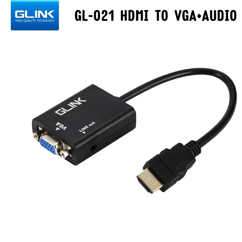 GL-021 GLINK ADAPTOR HDMI (M) TO VGA (F)+ SOUND 23CM CV-GO-XX-HDM15
