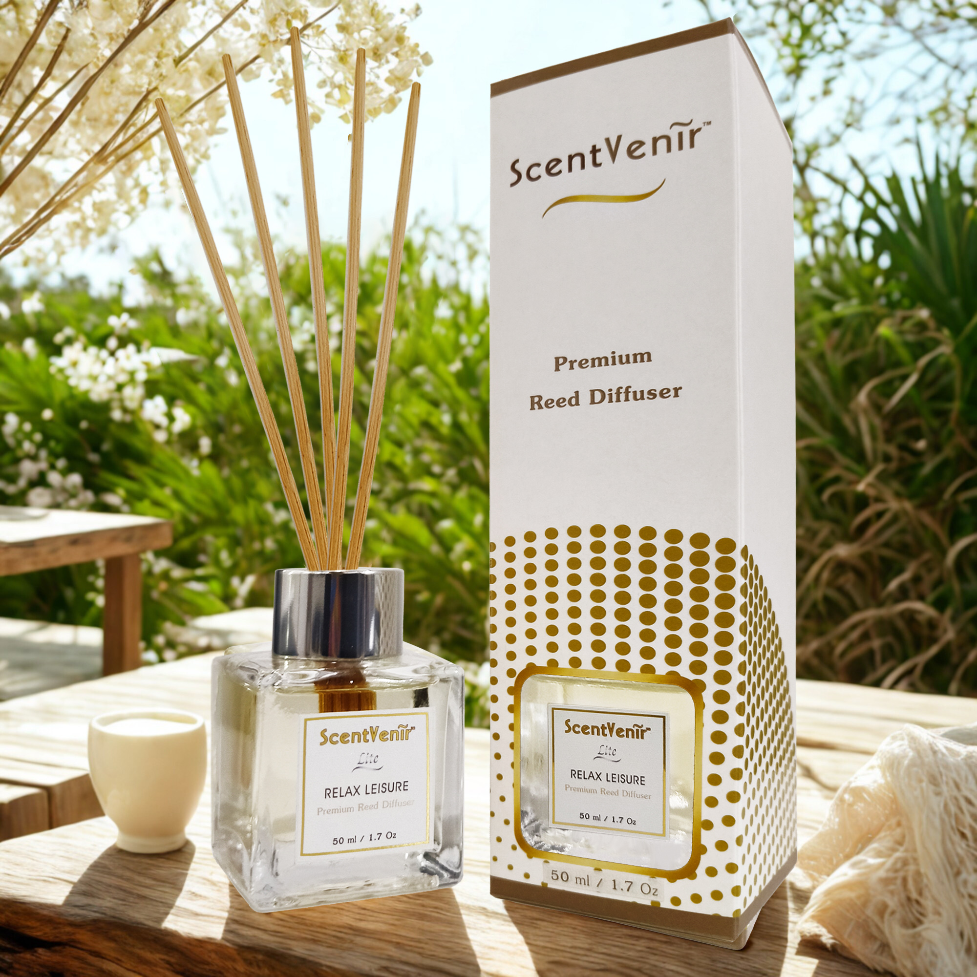 RELAX LEISURE Scent Diffuser (Lite) น้ำหอมกระจายกลิ่น น้ำหอมปรับอากาศ ไม้หวาย ก้านไม้ ก้านหวาย ก้านไม้หอม กลิ่น รีแล็กซ์ ลีเชอร์ สัมผัสกับกลิ่นแห่งความสดใส ผ่อนคลาย มีชีวิตชีวา อโรม่า หอมละมุน แบบเบาๆ สูตรเฉพาะพิเศษด้วยน้ำมันหอมระเหยแท้ผสมกับหัวน้ำหอมเกรด