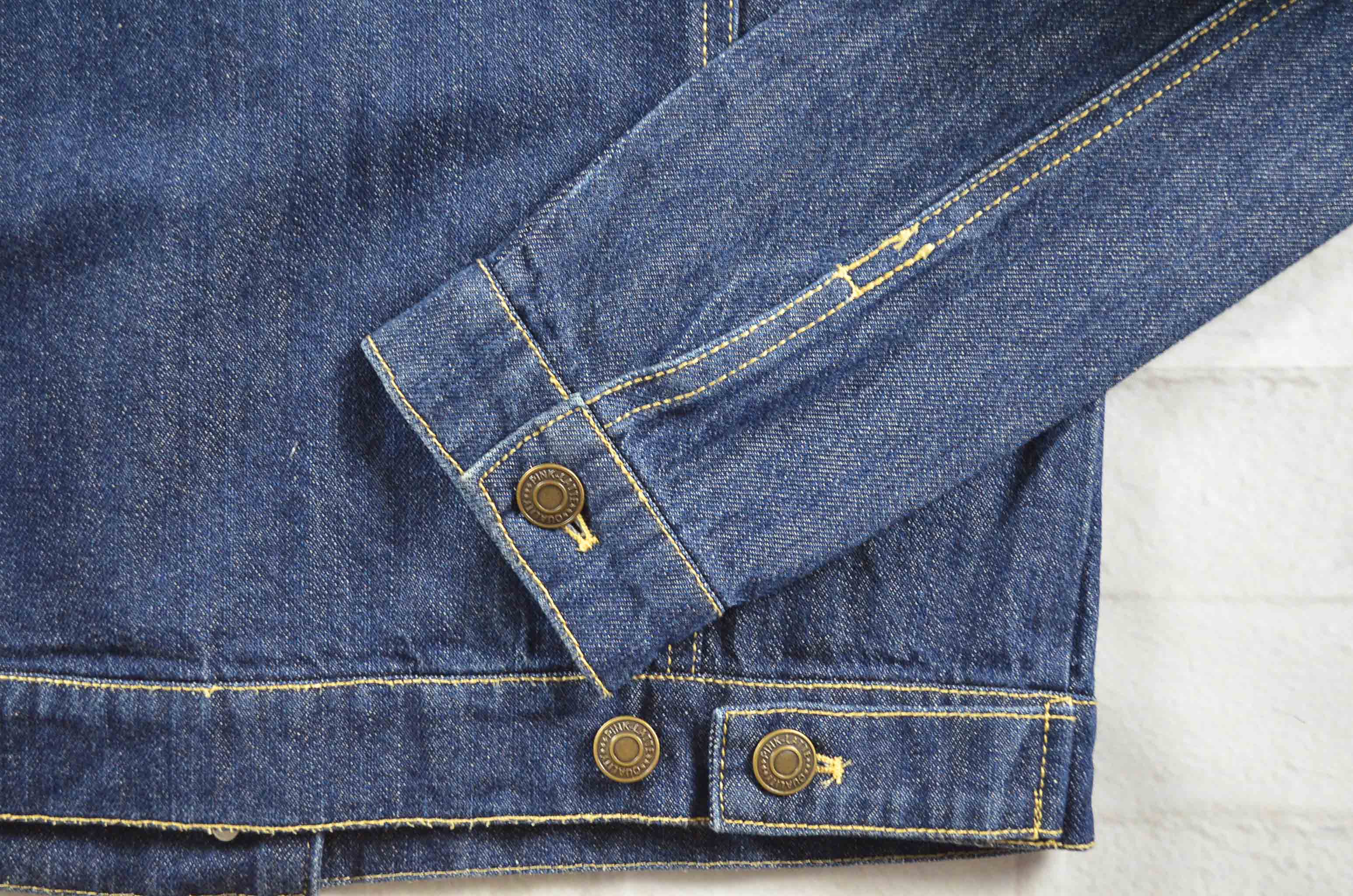 Latte อกจริง37' (M) เสื้อแจ็คเก็ตยีนส์ เสื้อยีนส์แขนยาวหญิงชาย สีเข้ม เนื้อผ้าดีไม่หนา ใส่สบายมีเป๋าข้างเป๋าใน ปักข้างหลัง