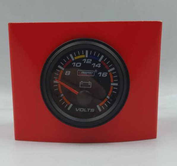PROSPORT เกจ์วัดโวล์ทมีสีมีไฟ 12V พร้อมอุปกรณ์ติดตั้ง ราคา@