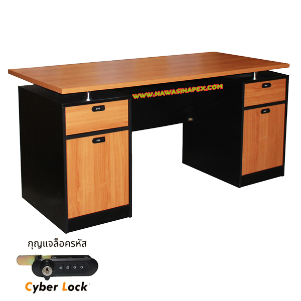 โต๊ะทำงาน ST-DK02 ตู้ลิ้นชัก 2 ชั้น 2 ด้าน รหัสล็อค