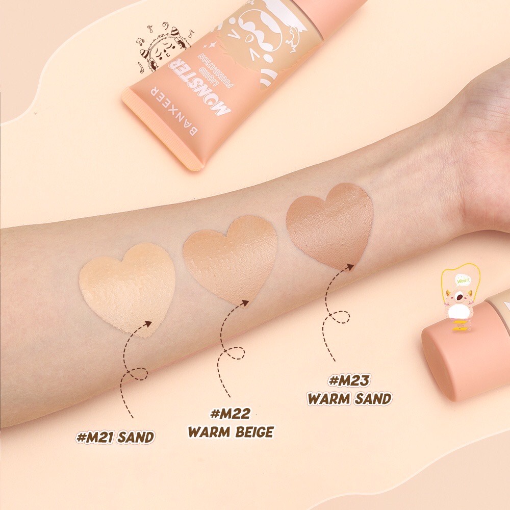 Banxeer Milk Mist Soft Light Monster Liquid Foundation BM17 30กรัม รองพื้น หลอด