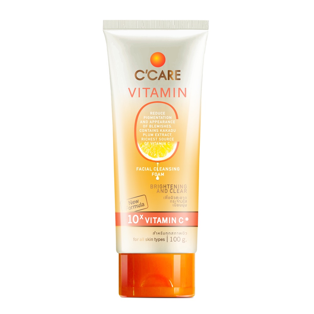 C’CARE VITAMIN C FACIAL CLEANSING FOAM 100 g สูตร BRIGHTENING & CLEAR โฟมล้างหน้า