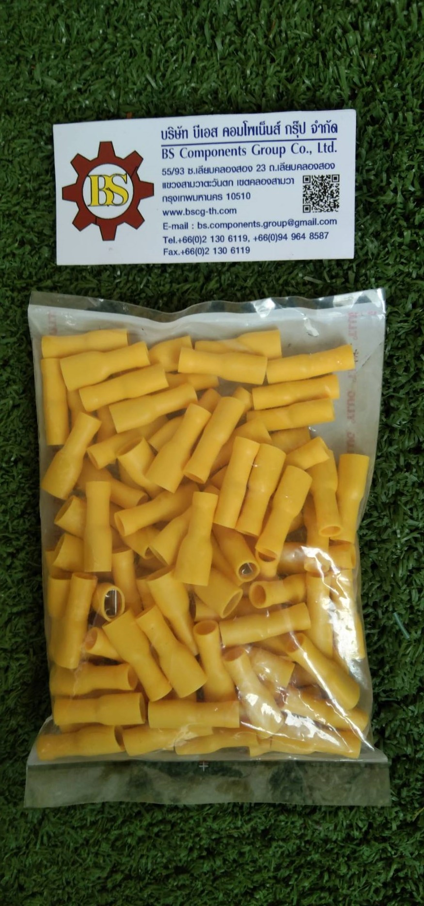 T.LUG : หางปลาตัวเมียเสียบเเบน-หุ้มเต็ม V6-7A, (Yellow)