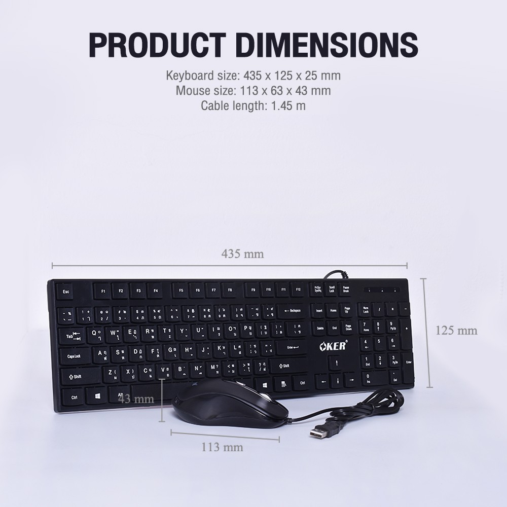 KM-378 OKER CHOCOLATE KEYBOARD +MOUSE USB KB-KM-OK-378XX