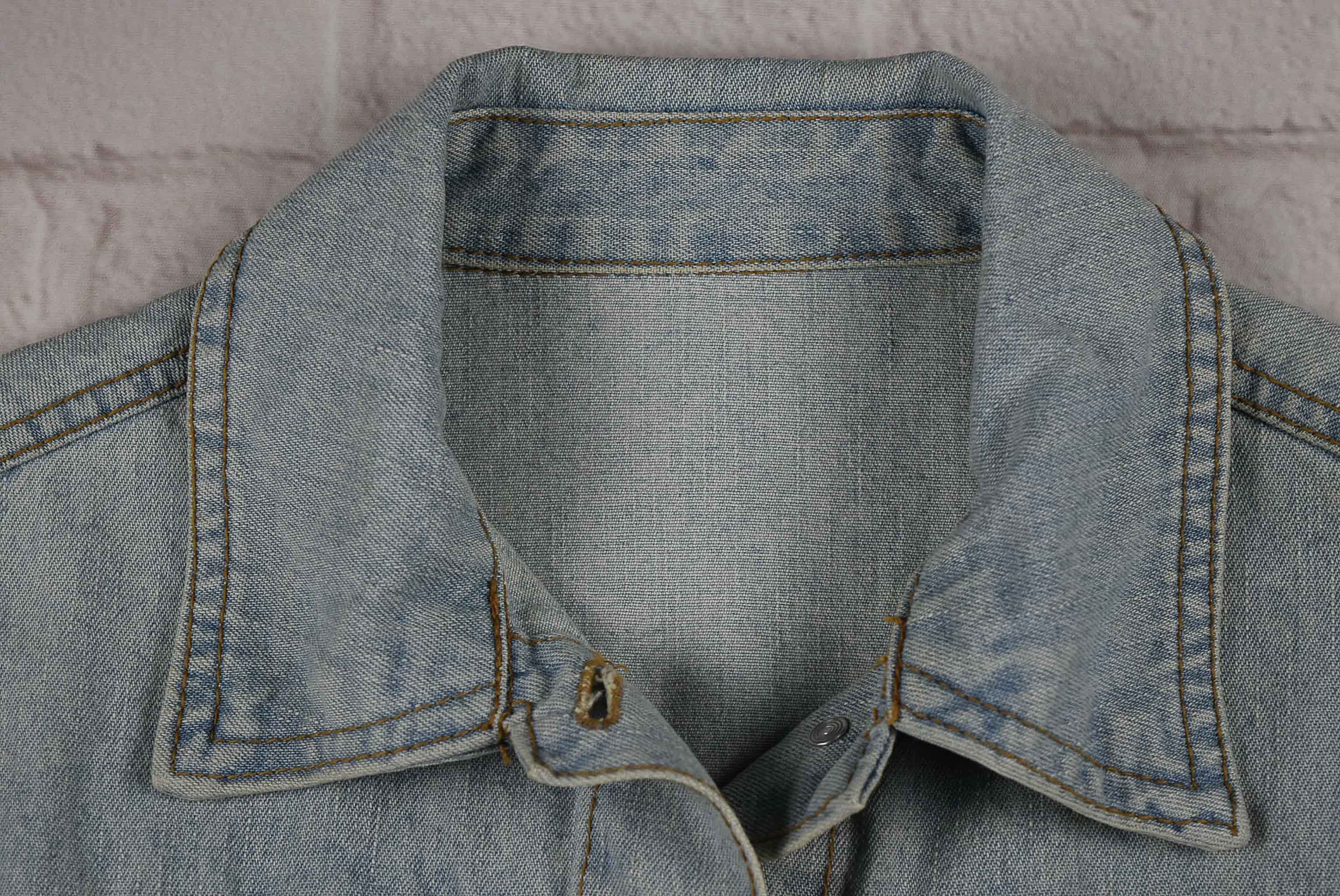 "เสื้อเด็ก" JEANS อกจริง 33 ไซส์ 140 เสื้อแจ็คเก็ตยีนส์ แขนยาว เด็กหญิงชาย สีซีด ทรงสวยใส่สบาย มีกระเป๋าข้าง ใส่คลุมกันแดด