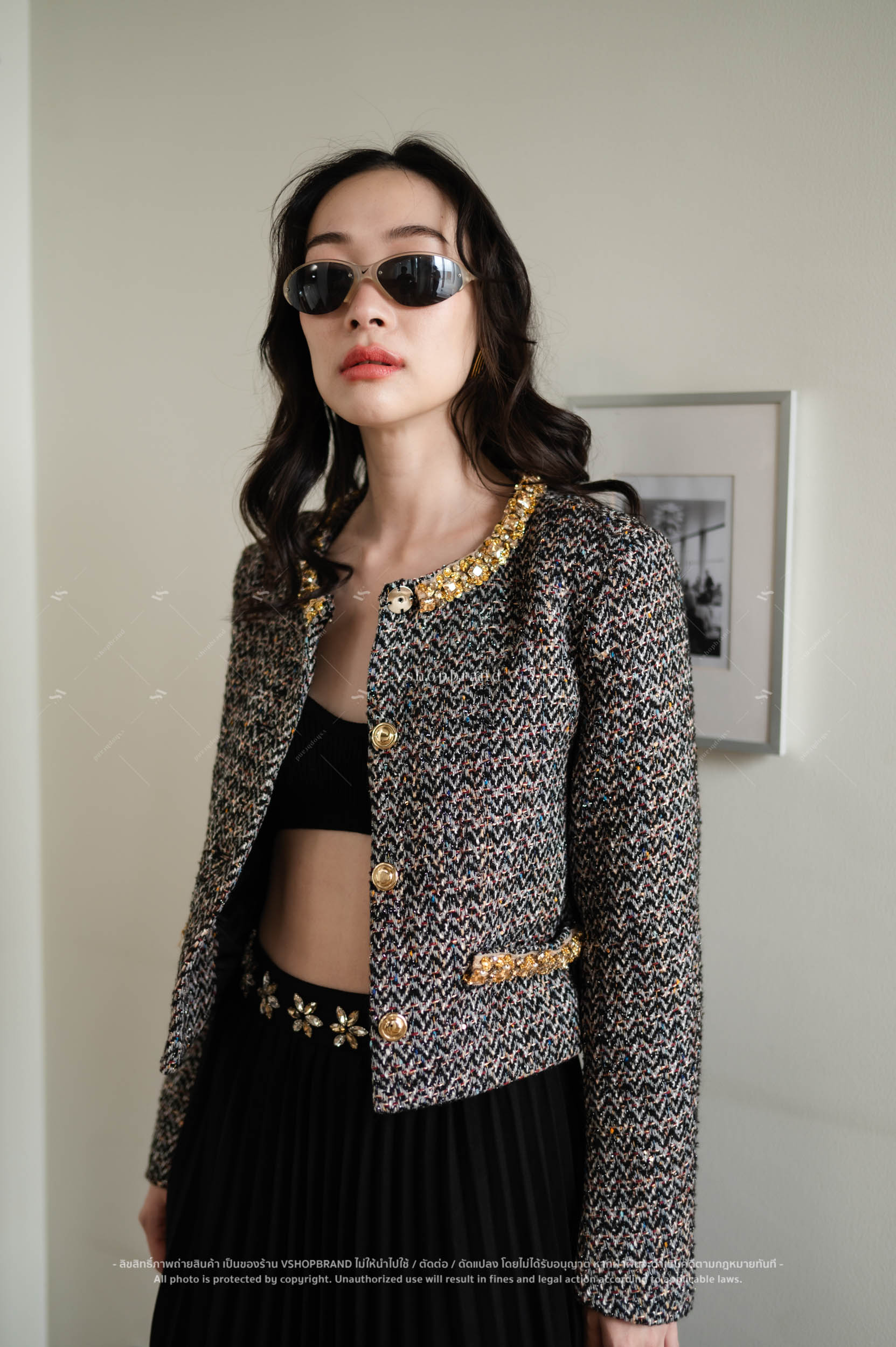 เสื้อคลุมทวิต แต่งเพชรคอ กระเป๋า #vshopbrand #vshop #fashion #outfitoftheday #fashioninspo #newTop #koreatop #เสื้อไหมพรม #เสื้อแขนกุด #koreastyle #cuteshirt #colortshirt #เสื้อคลุม