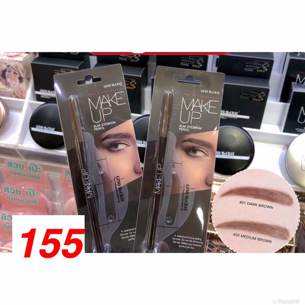Beauty Buffet GINO McCRAY The Professional Make Up Slim Eyebrow Pencil 0.05g ดินสอเขียนคิ้ว หัวเรียวเล็ก 1.5 mm