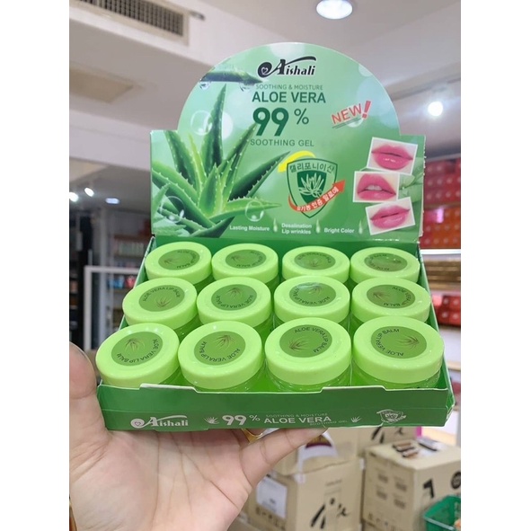 AISHALI Soothing and Moisture Aloe Vera 99% Lip Balm = No change color (lips) ลิปมัน ไม่เปลี่ยนสี