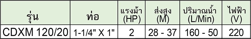 EBARA ปั๊มหอยโข่งสเตนเลส รุ่น CDXM 120/20