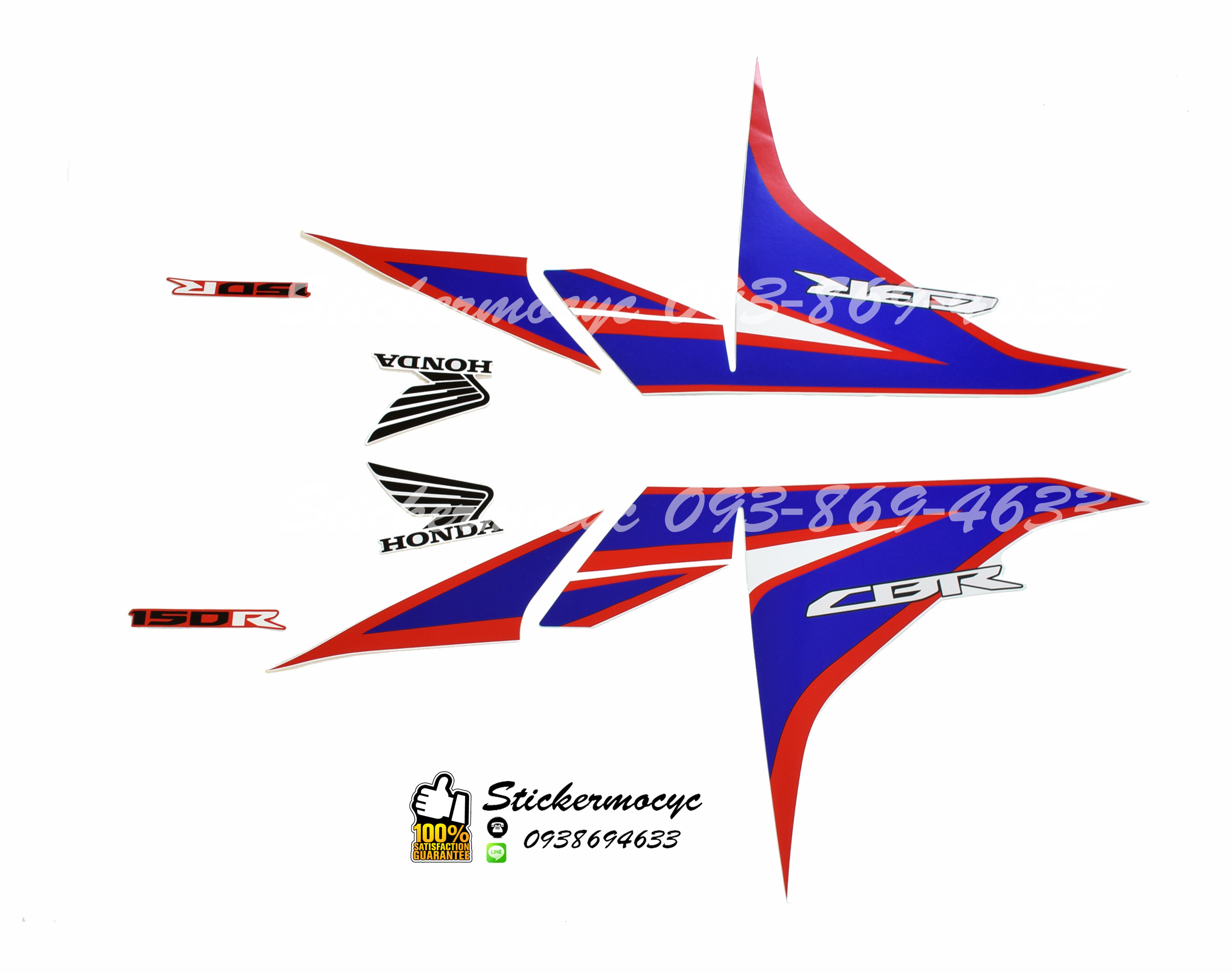 Sticker 3M Honda CBR ปี2011 รุ่น2 ติดรถสี ขาวแดง สติ๊กเกอร์แท้ 3เอ็ม ติดรถมอเตอร์ไซค์ ฮอนด้า ซีบีอาร์