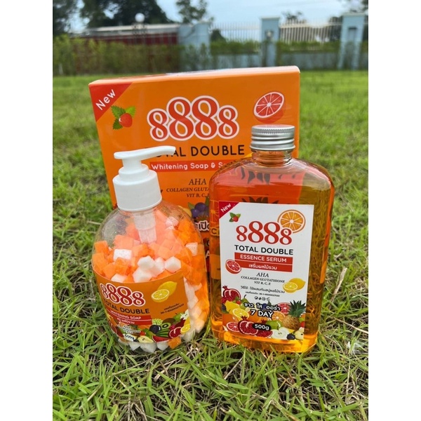 สบู่ + เซรั่ม สูตรเปิดผิวขาวx10 8888 TOTAL DOUBLE Whitenig Soap & Serum