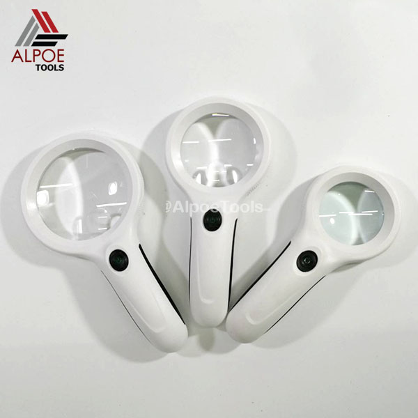 แว่นขยาย ด้ามจับ มีไฟรอบเลนท์ 8 LED รุ่น No.958X