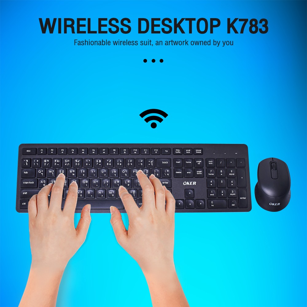 K783 OKER WIRELESS KEYBOARD+MOUSE KB-KM-OK-783BK