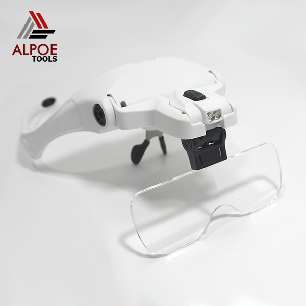 แว่นขยายแบบแว่นตา มีไฟ เปลี่ยนเลนท์ได้ รุ่น No.9892B2