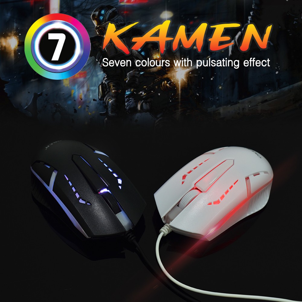 OKER RX7 MOUSE USB 3D LED 1000DPI ไฟ7สี SKU-02946