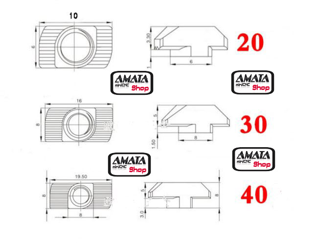 Free Nut M4 for Alu Series 4040/4080