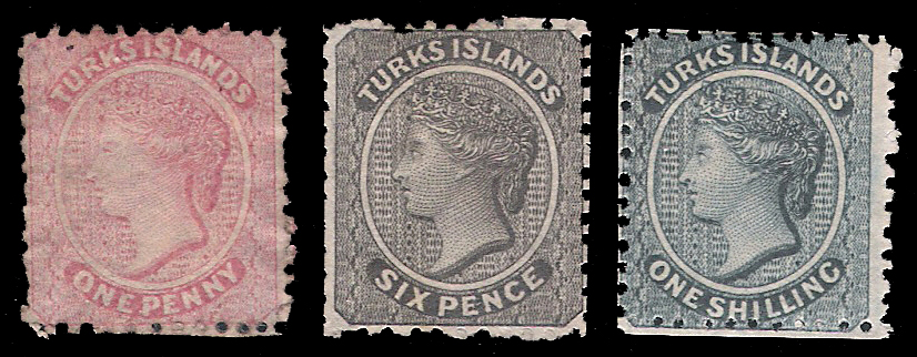 1867 Turks Island No.1,2,3 (CV $297.5)