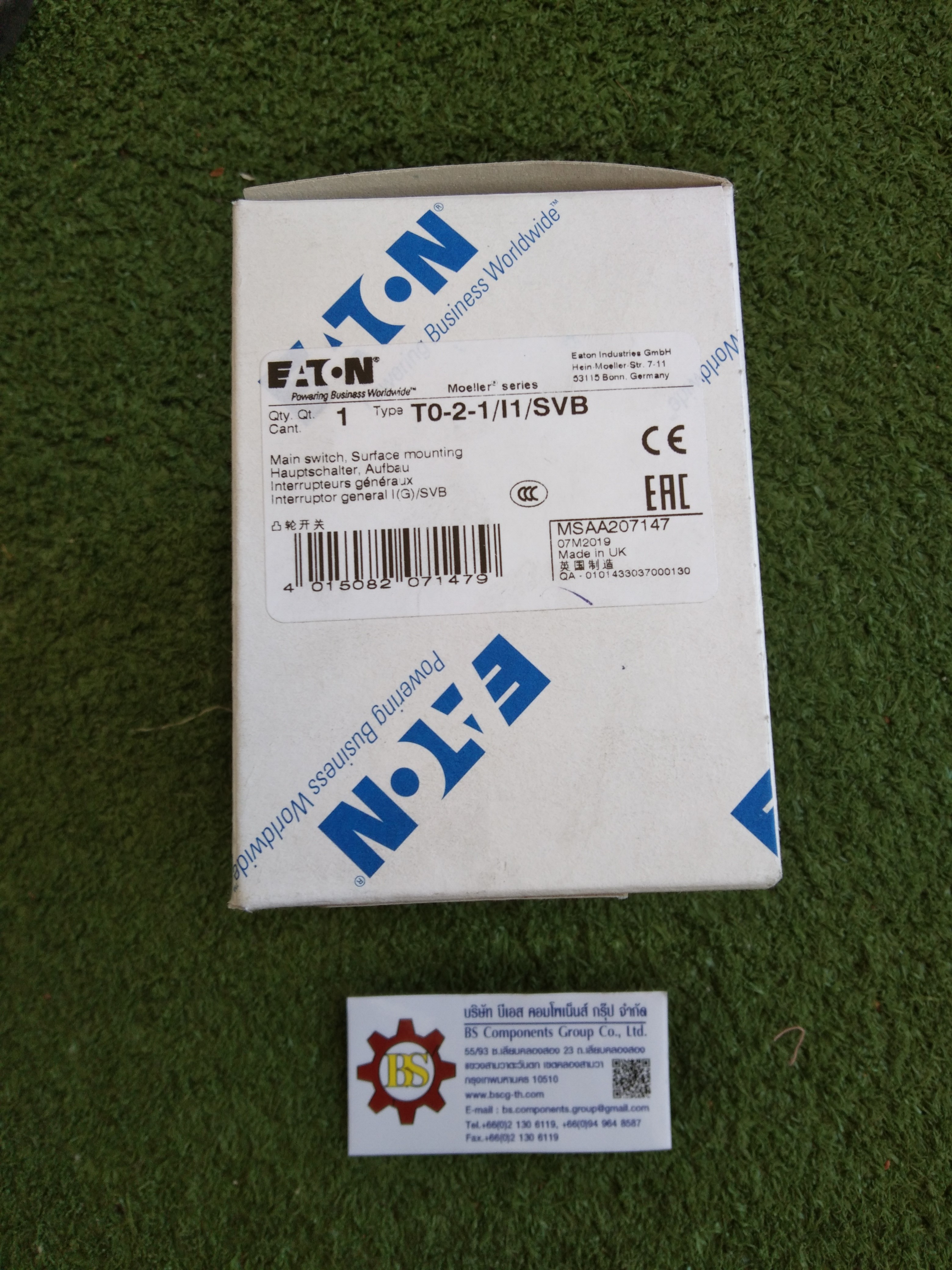 EATON : Main switch T0-2-1/I1/SVB 3P 20A