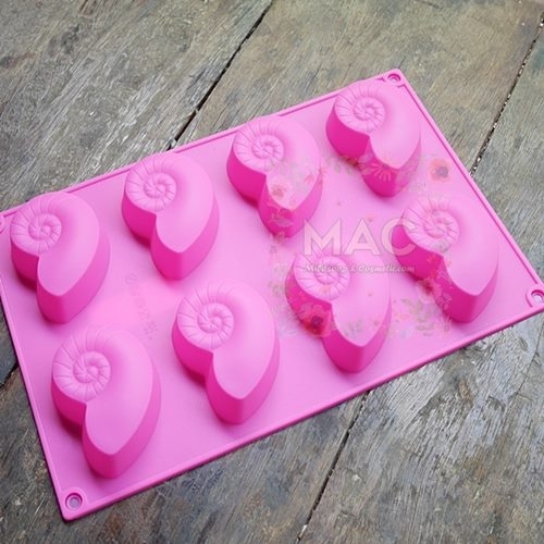 พิมพ์สบู่ซิลิโคน SNAIL CARE SILICONE MOLD 40 กรัม 8 หลุม ใช้ซองสบู่ขนาด 8x11 cm.