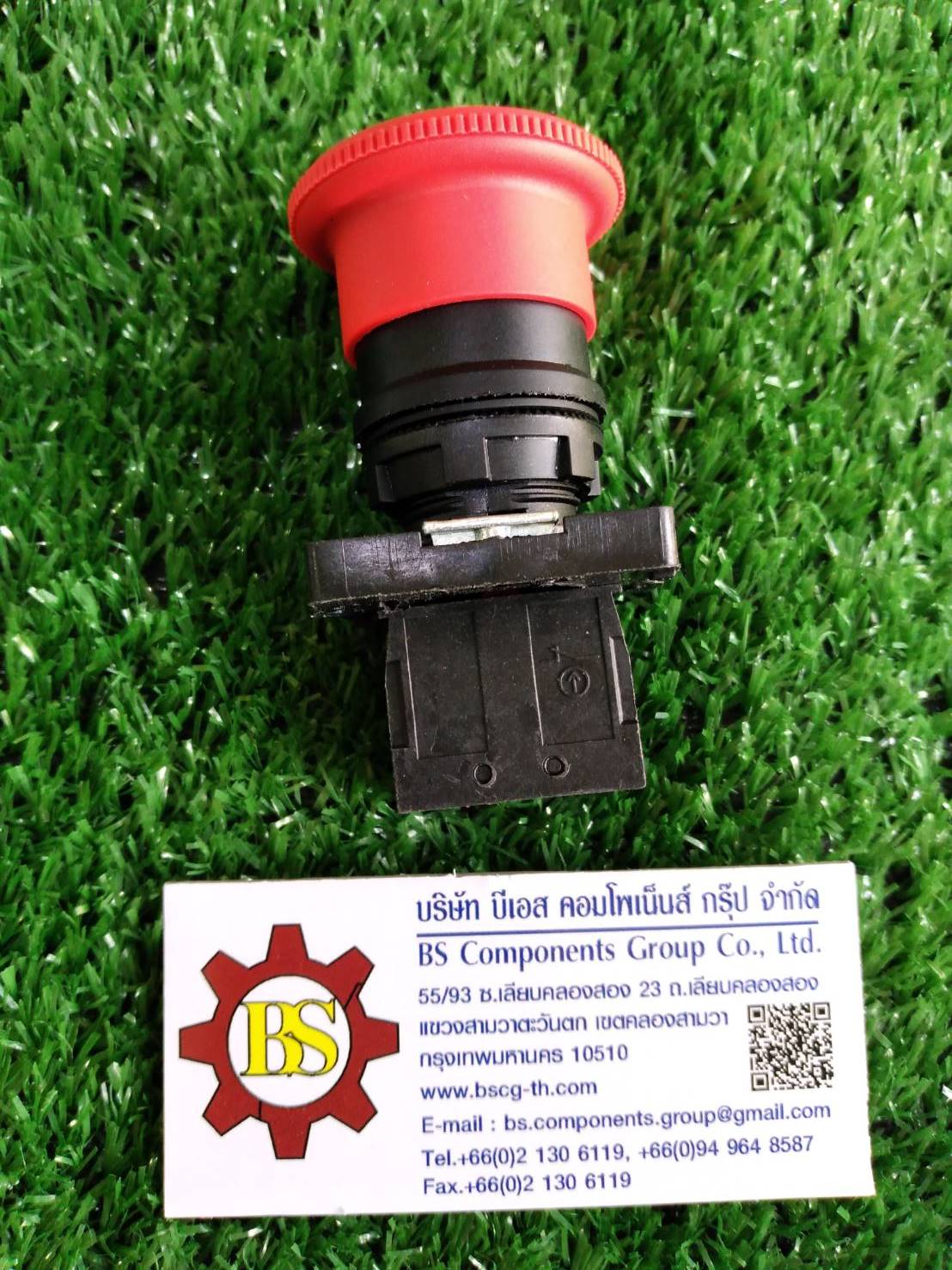 SHINOHAWA : สวิตช์หัวเห็ดกดล็อค R 1NC 22mm.