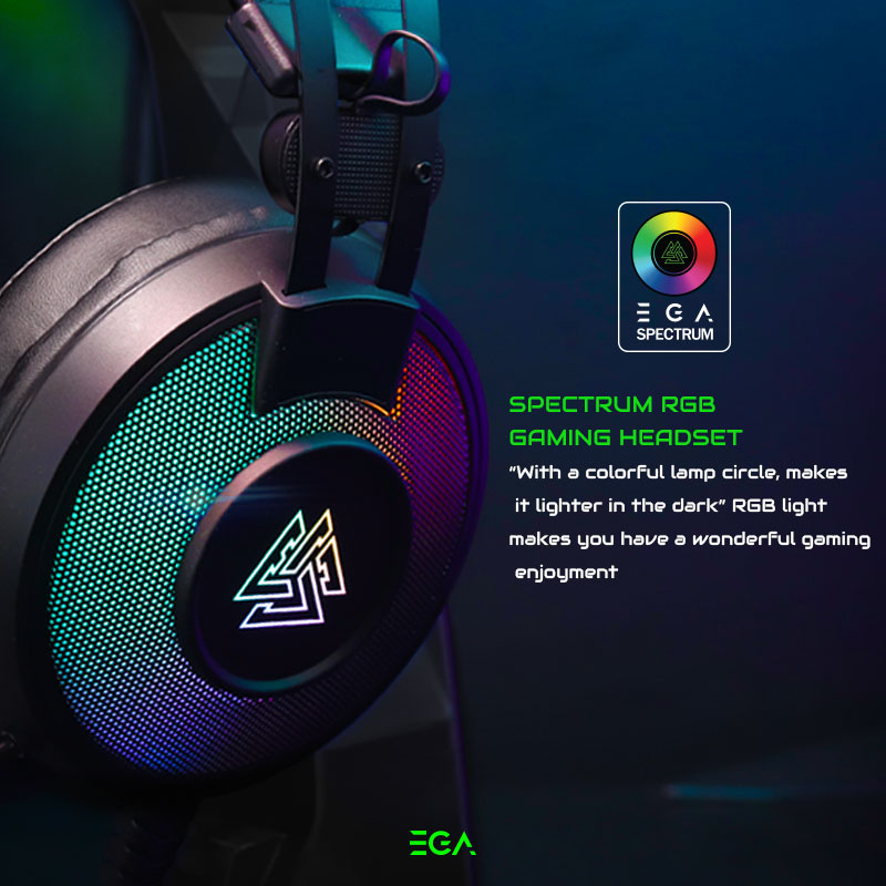 EGA TYPE H4 HEADPHONE + MIC USB มีไฟ SKU-01628