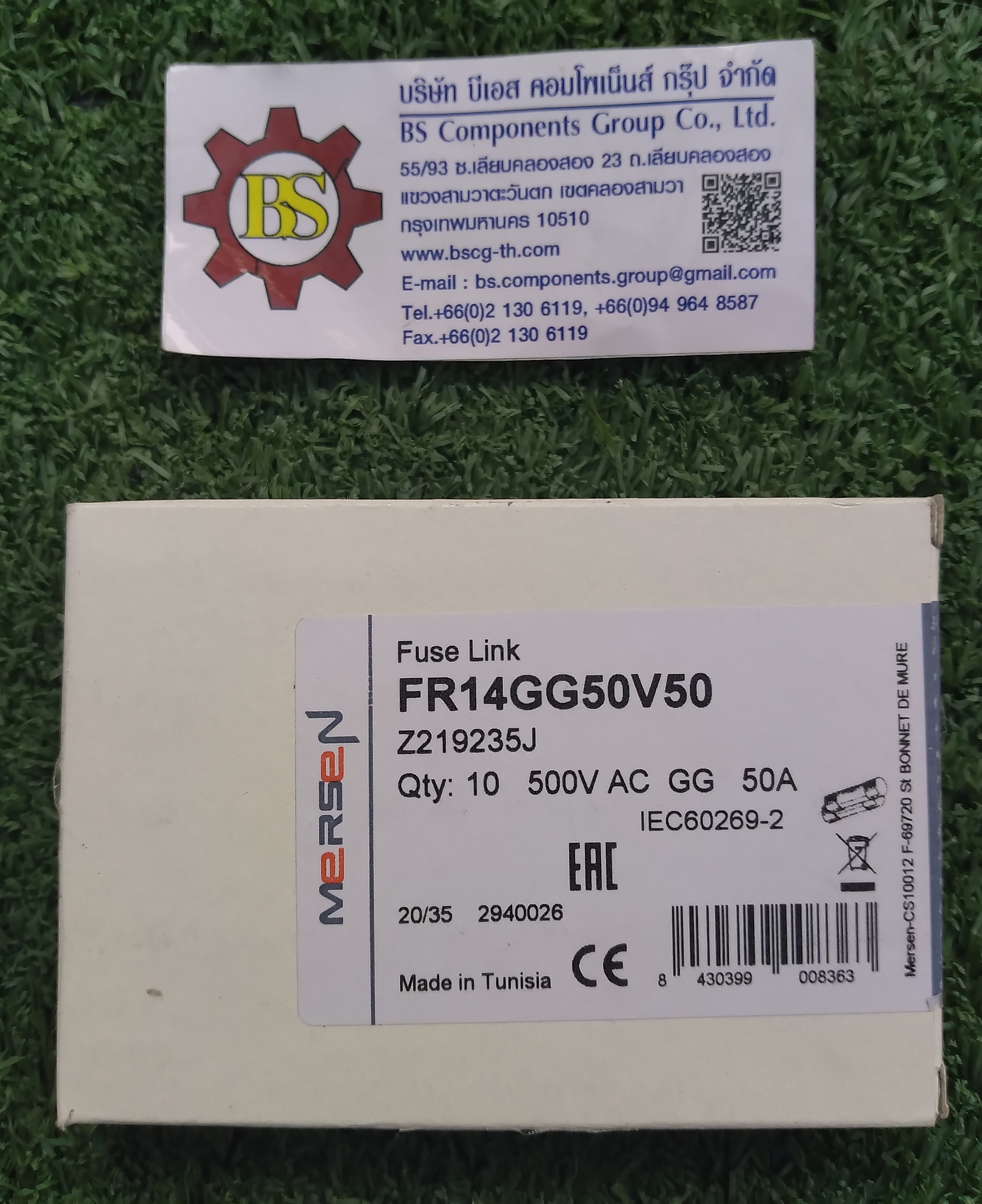 MERSEN / FERRAZ SHAWMUT : Z219235 Fuse, Industrial / Power, Class gG Series 50A 500 VAC 120kA 14x51mm