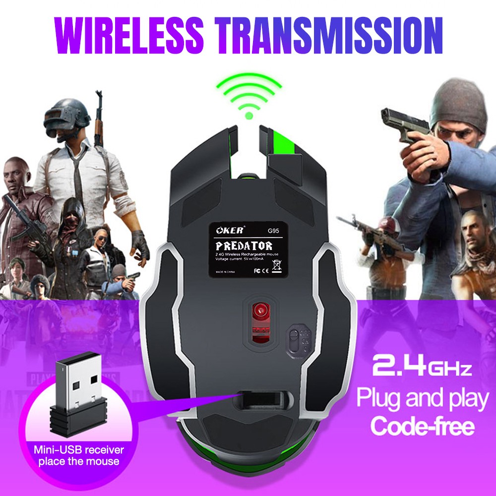 G95 OKER GAMING WIRELESS RGB 2400DPI MO-OK-WL-G95xx