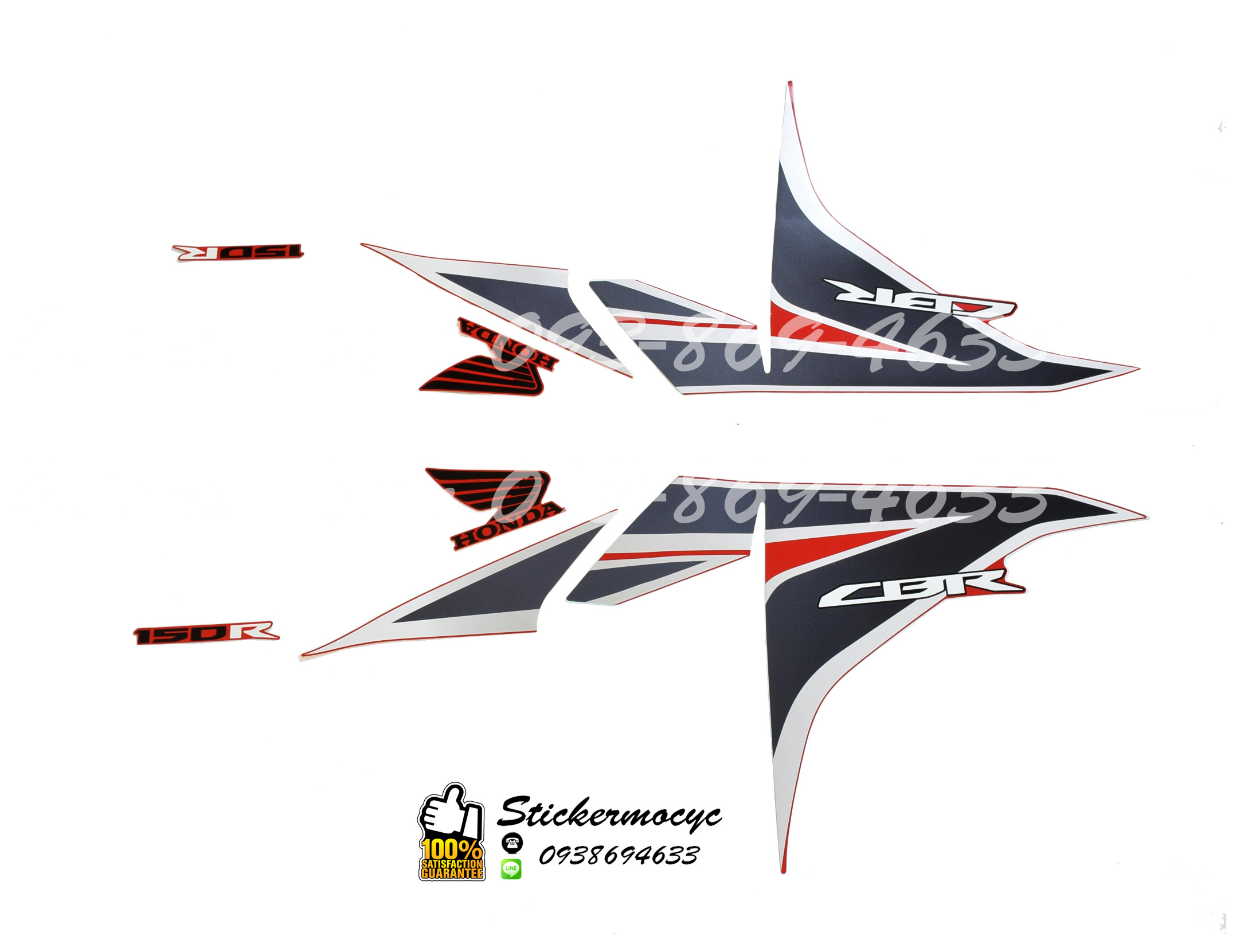 Sticker 3M Honda CBR ปี2011 รุ่น2 ติดรถสี แดง สติ๊กเกอร์แท้ 3เอ็ม ติดรถมอเตอร์ไซค์ ฮอนด้า ซีบีอาร์