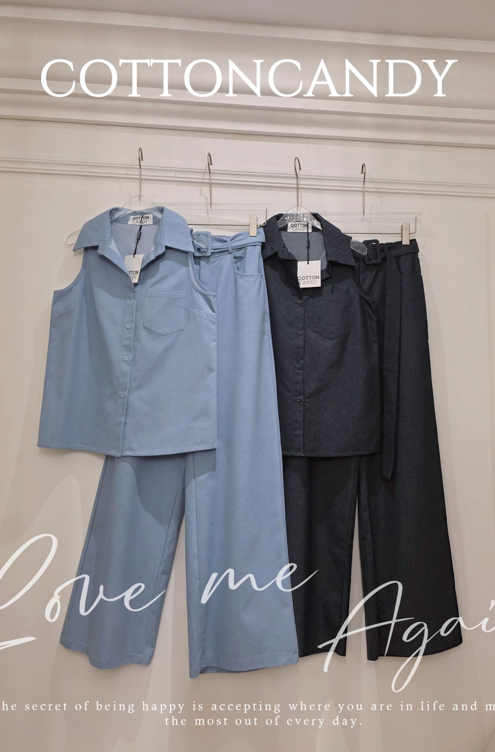 Tag#cottoncandy เซทล่าสด งานผ้ายีนส์นิ่มๆใส่สบายๆ งานเบสิที่ใส่ง่ายๆ มาเป็นชุดมาพร้อมเข็มขัดคาดเอว บอกเลยเซทเดียวจบคร่าาาาา