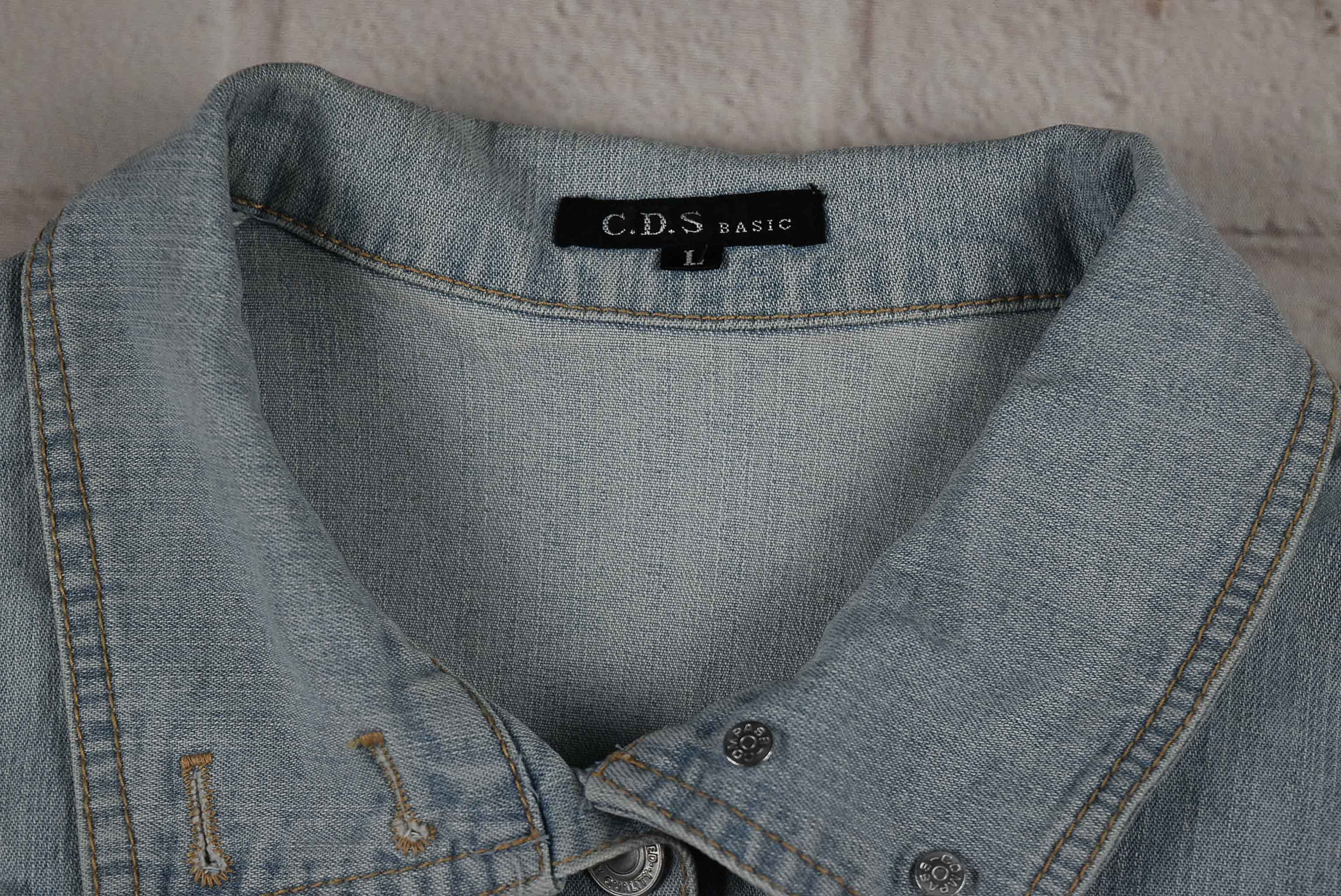 C.D.S BASIC อกจริง 35 ไซส์ S เสื้อแจ็คเก็ตยีนส์ แขนยาว ผู้หญิง เนื้อผ้ายืด ทรงสวยใส่สบาย ใส่คลุมกันแดด