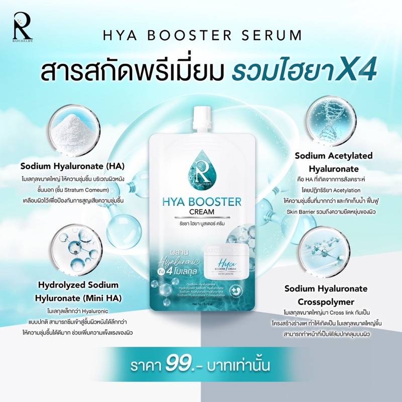 (1 ซอง) Ratcha Hya Booster Cream รัชชา ไฮยา บูสเตอร์ ครีม 7กรัม