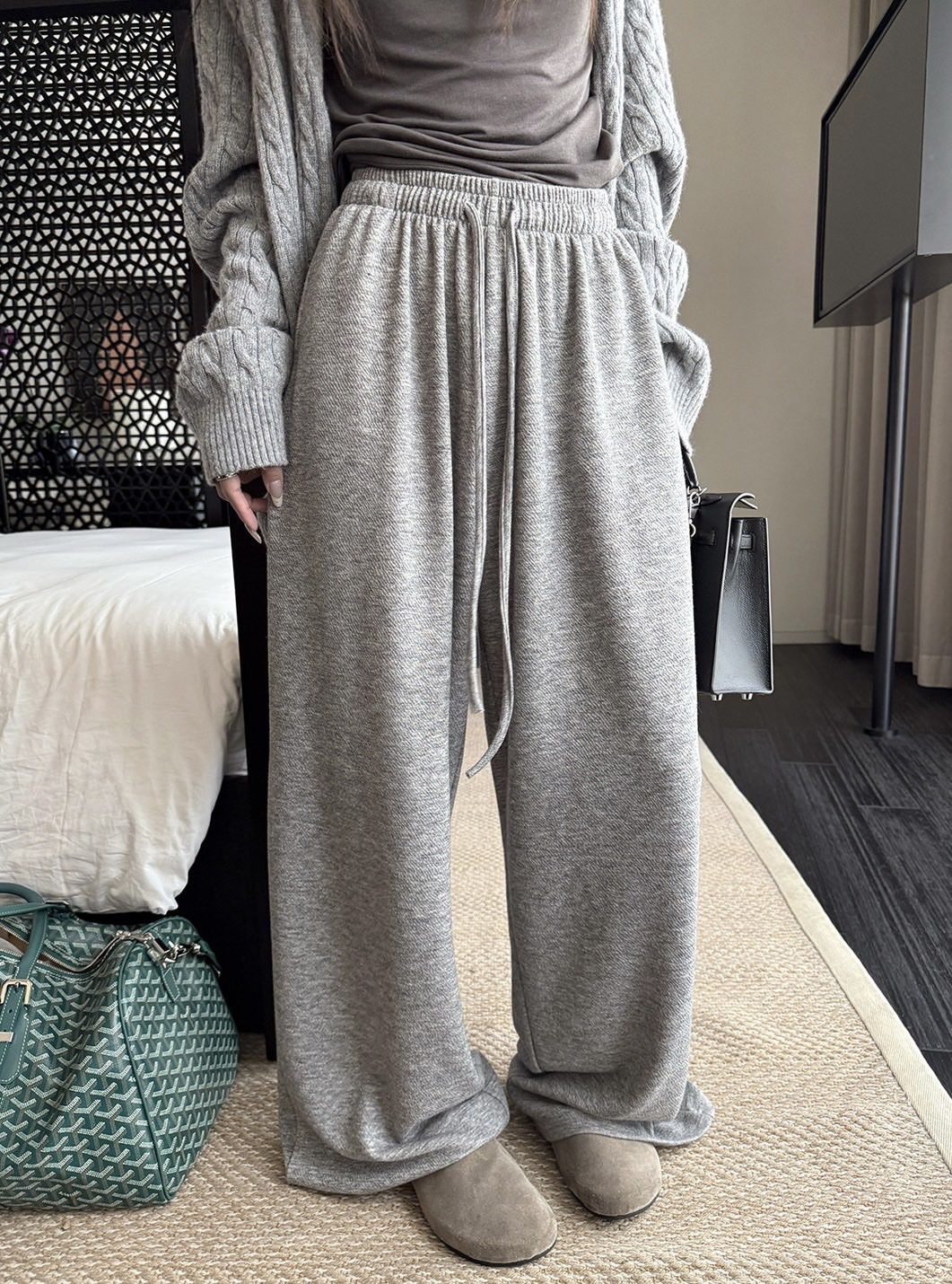 || GB SHOP ||| 7668# กางเกงขายาวมีเชือกรูดช่วงเอว เนื้อผ้าดี งานสวย