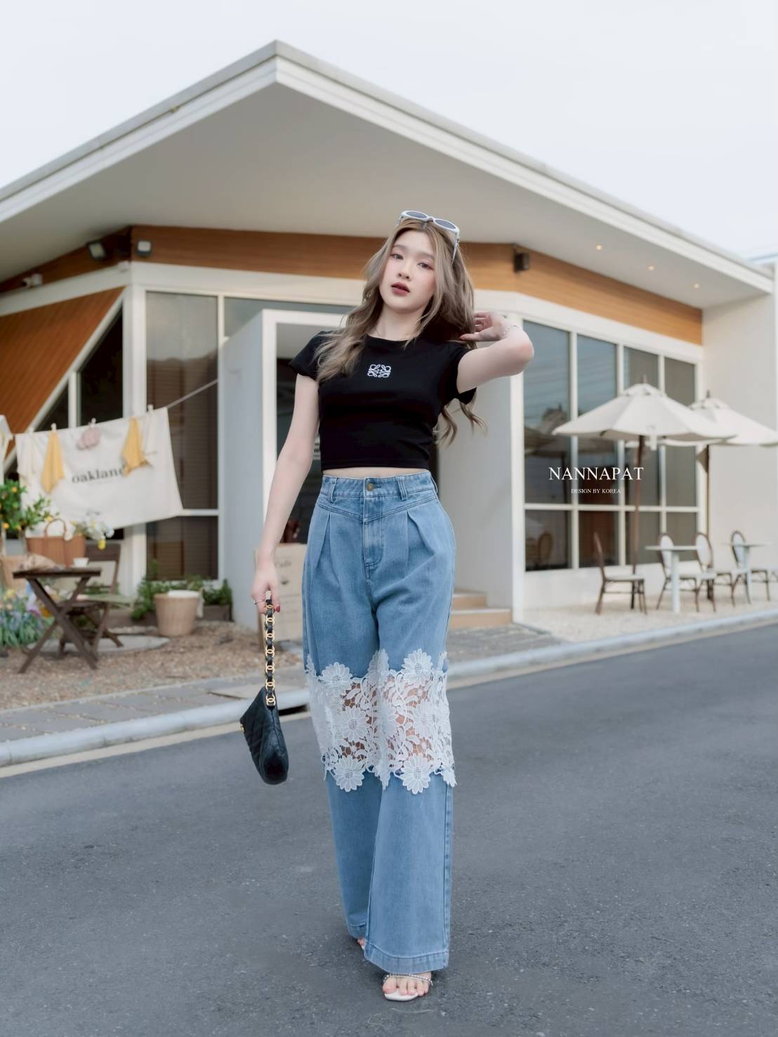 ชุดเซท TAG :: NANNAPAT (NP) 🎗️ CONCEPT เสื้อเสื้อผ้ายืดนุ่มเด้งสู้มือมาก +กางเกงยีนส์แท้ฟอกสวย
