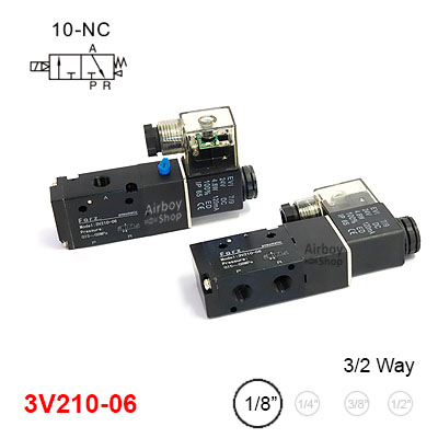 โซลินอยด์วาล์ว รุ่น 3V210-06 (Port 1/8") 3/2 Single Coil