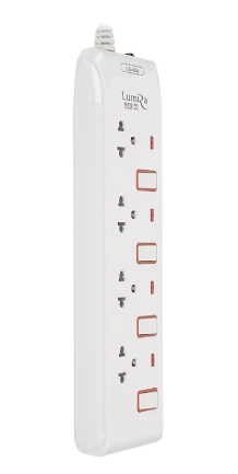LUMIRA LUMIRA LS-404/5m ปลั๊กไฟ 4เต้า 4สวิทย์ สายยาว5M PG-LS-05-404WH
