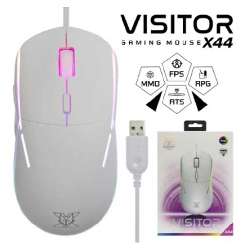 VISITOR X44 Nubwo Gaming Mouse ไฟ Spectrum Lightning/8000 DPI ปรับมาโครได้ MO-NW-OU-X44xx