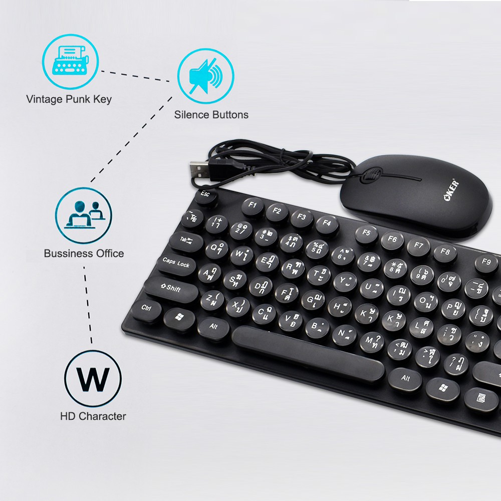 OKER KM-4018 KEYBOARD+MOUSE USB SKU-01881