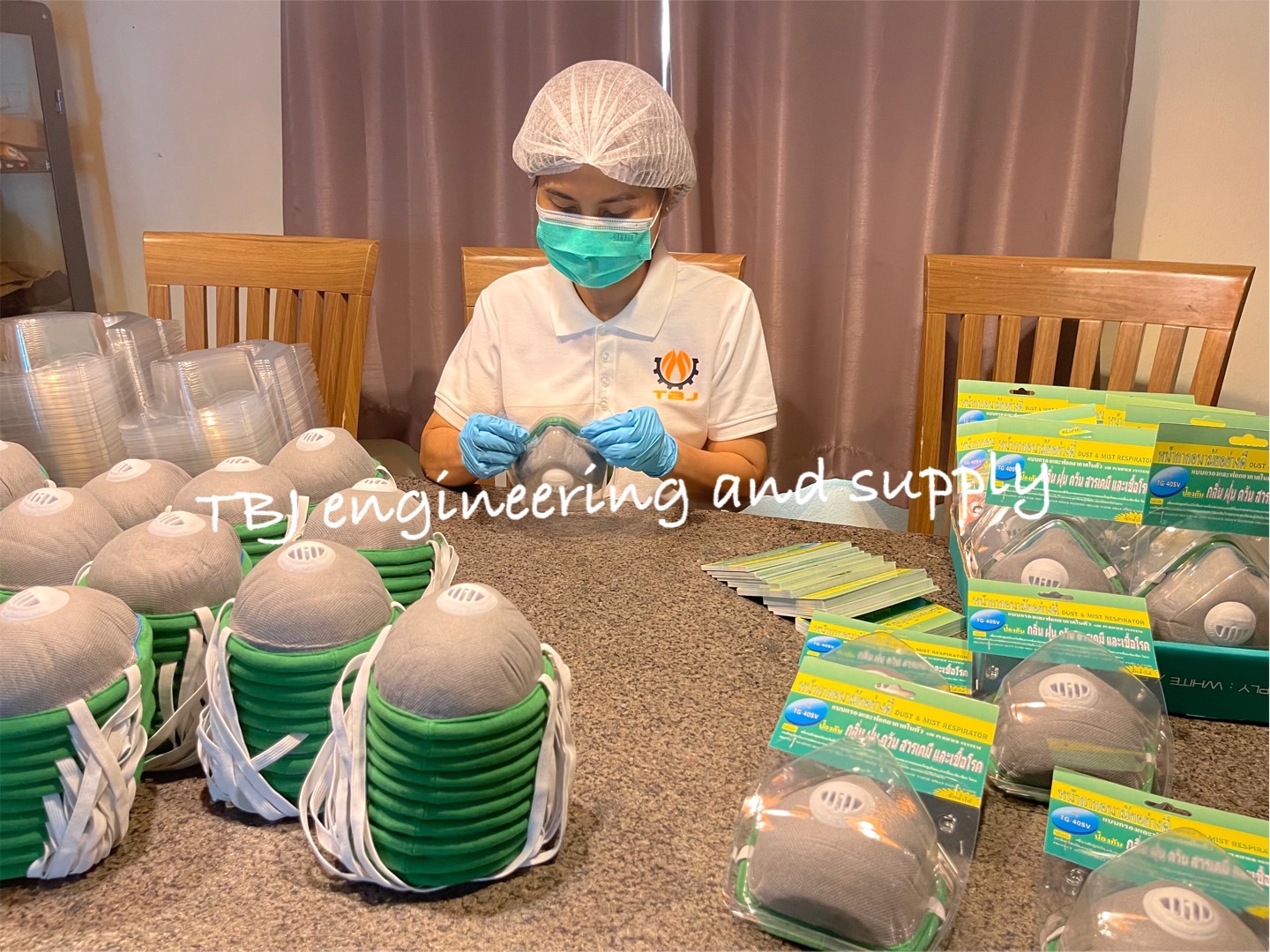 หน้ากากแบบมีคาร์บอน 1 วาล์ว #TG-40SV