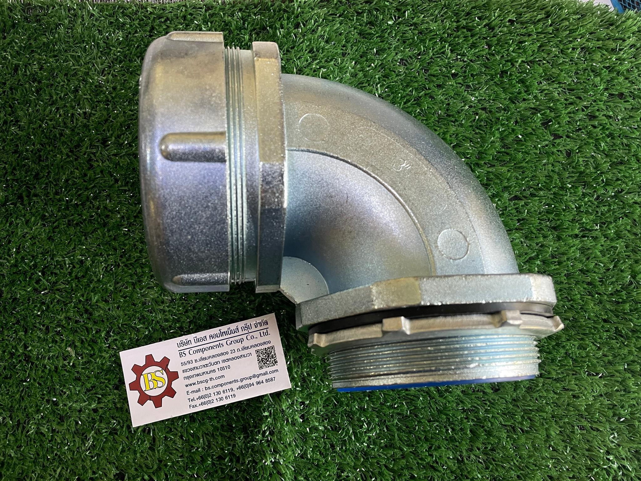 TEEFLEX : คอนเนคเตอร์ท่ออ่อนกันน้ำตัวหนอน โค้ง 90 สีดำ 3"