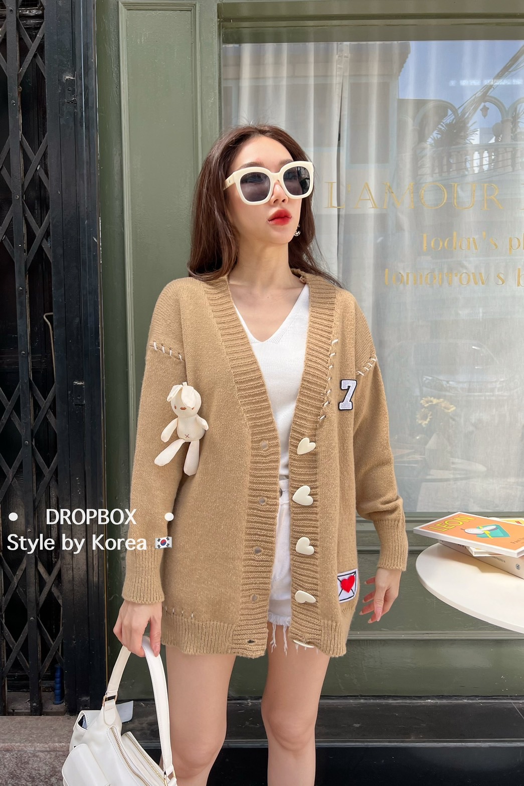 Korea Cadigan With Envelope & Bear 3D Brooch เสื้อใหม่พรหมคาดิแกนแขนยาวรุ่นนี้น่ารักมากมาพานิ่มทรงสวย