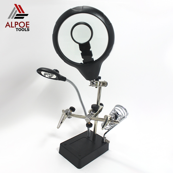 แว่นขยายตั้งโต๊ะ พร้อมตัวจับ รุ่น MG16129-C